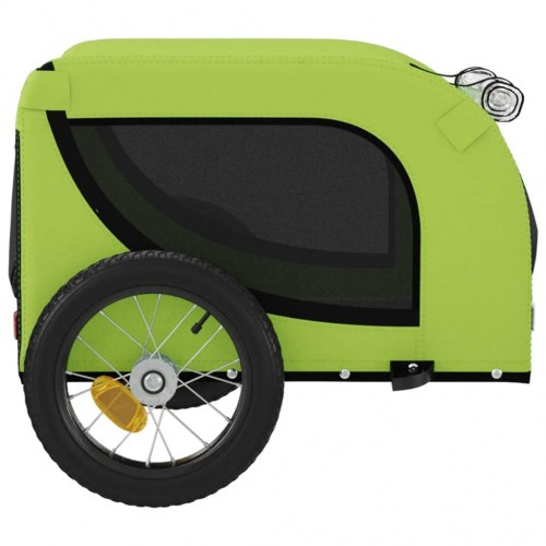 Hundetrailer til cykel i oxfordstof og jern - grøn/sort