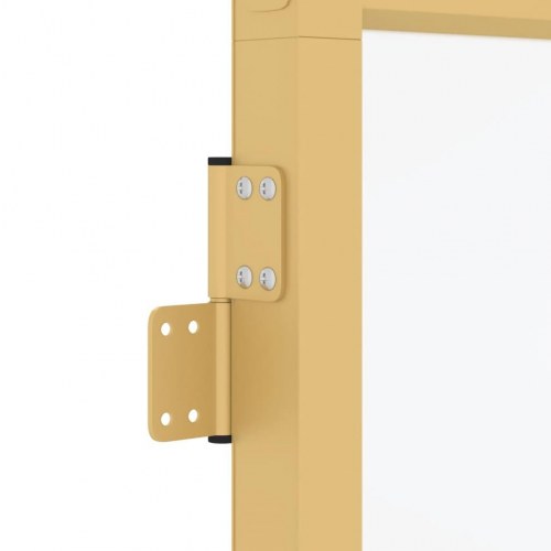 Indvendig glasdør 93 × 201,5 cm - hærdet glas og aluminium, guldfarvet, mat