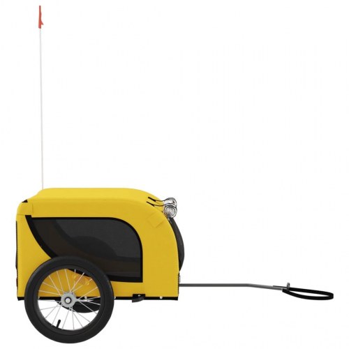 Hundetrailer til cykel i oxfordstof og jern - gul/sort