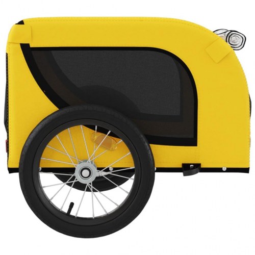 Hundetrailer til cykel i oxfordstof og jern - gul/sort
