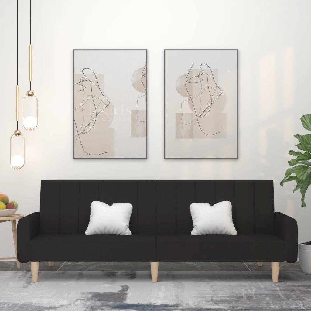 2-Personers Sovesofa Stof - Sort