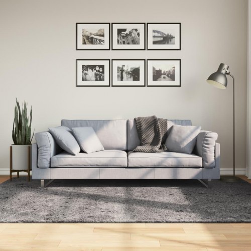 Gulvtæppe HUARTE 160×230 cm - kort luv, vaskbart, antracitgrå