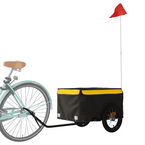 Cykelanhænger 30 kg - jern, sort/gul