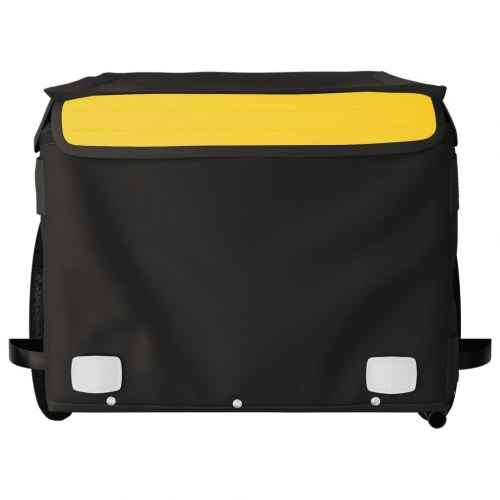 Cykelanhænger 30 kg - jern, sort/gul
