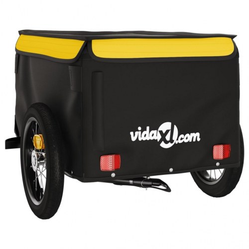 Cykelanhænger 30 kg - jern, sort/gul