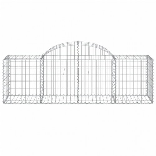 Buede gabionkurve - sæt med 12 stk., 200 × 50 × 60/80 cm i galvaniseret jern