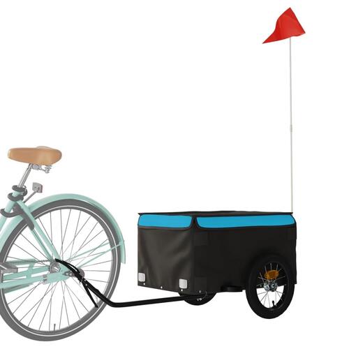 Cykelanhænger 30 kg jern sort og blå