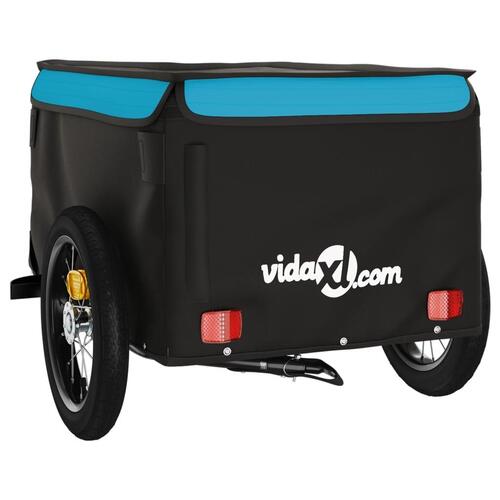 Cykelanhænger 30 kg jern sort og blå