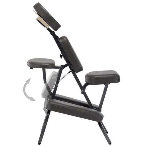 Massagestol 122 x 81 x 48 cm kunstlæder antracitgrå