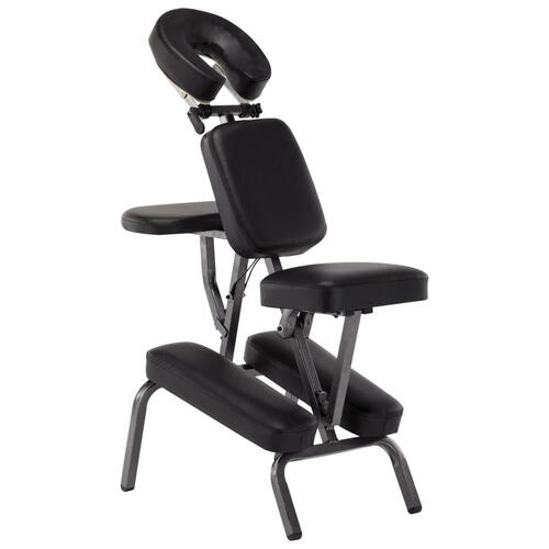 Massagestol kunstlæder sort 122 x 81 x 48 cm
