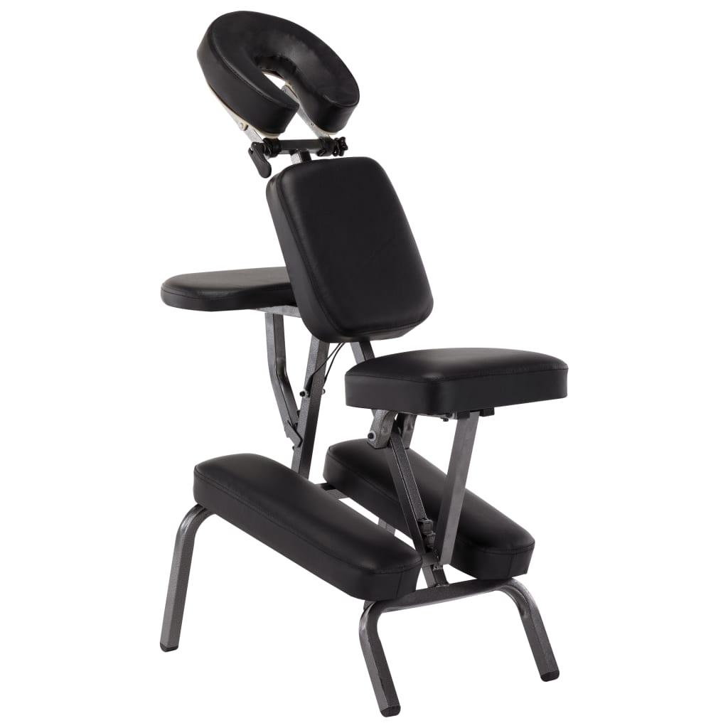 Massagestol kunstlæder sort 122 x 81 x 48 cm