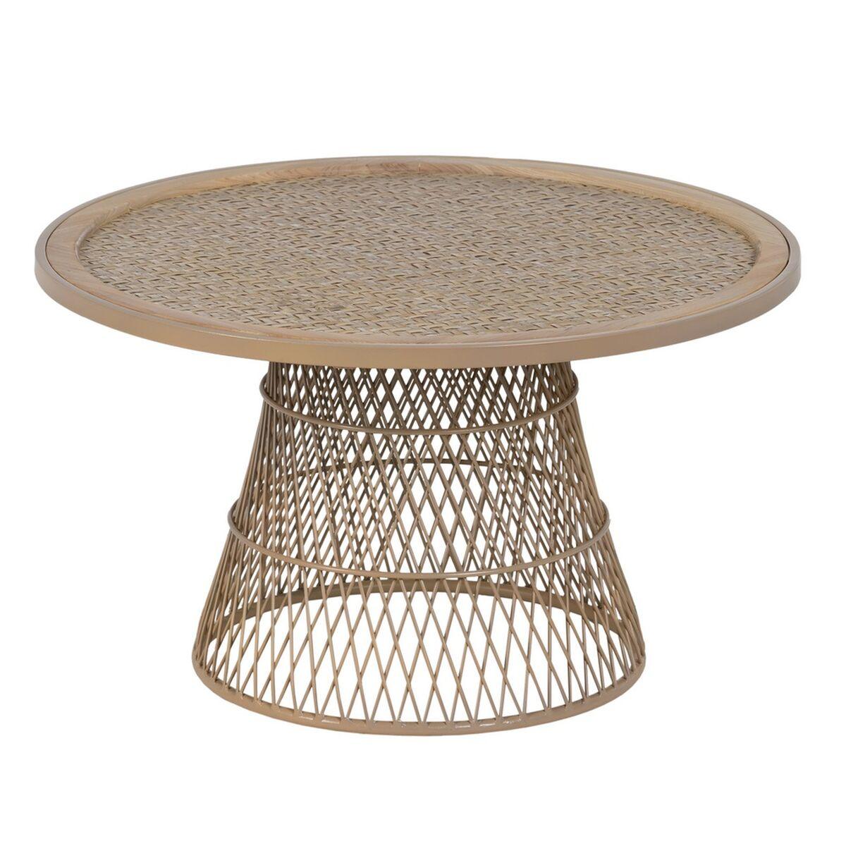 Sofabord Beige Jern Rattan 70 X 70 X 39 5 Cm
