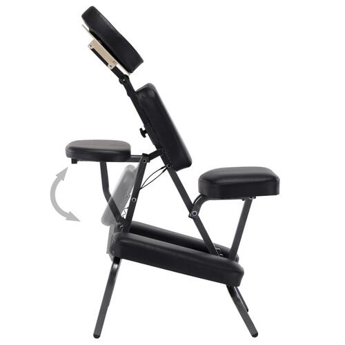 Massagestol kunstlæder sort 122 x 81 x 48 cm