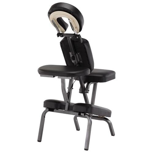 Massagestol kunstlæder sort 122 x 81 x 48 cm