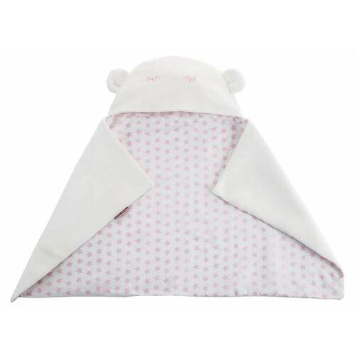 Tæppe til Baby Vendbar Med hætte 90 x 66 cm Stjerner