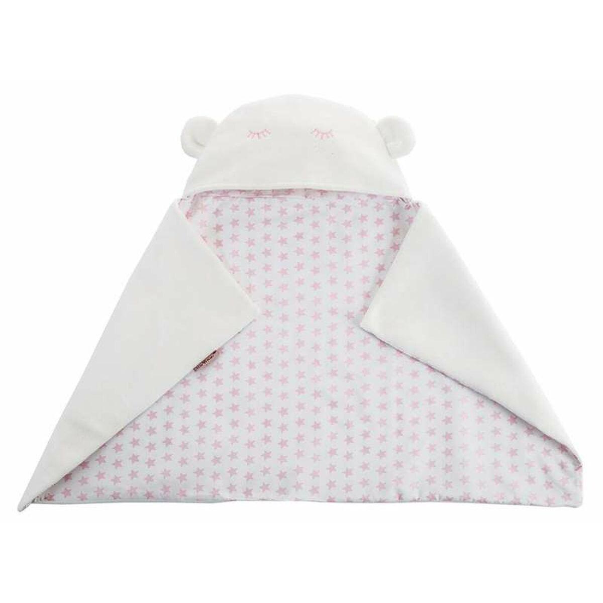 Tæppe til Baby Vendbar Med hætte 90 x 66 cm Stjerner