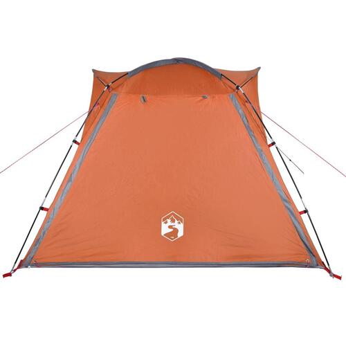 4-personers campingtelt vandafvisende quick-release grå og orange