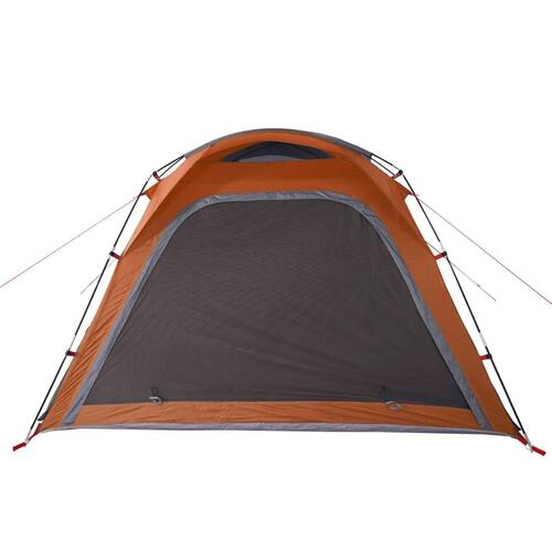 4-personers campingtelt vandafvisende quick-release grå og orange