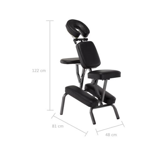 Massagestol kunstlæder sort 122 x 81 x 48 cm