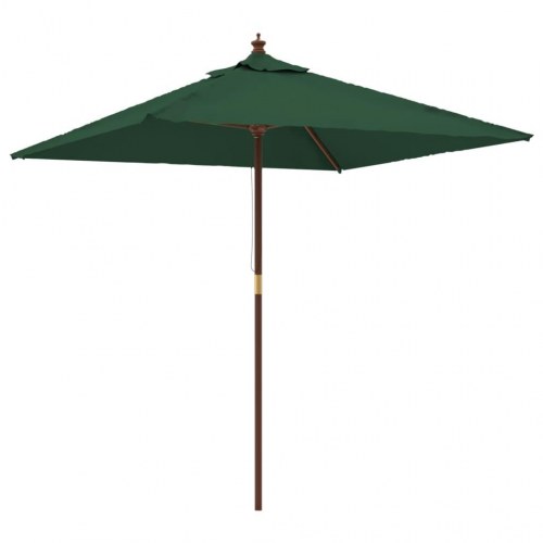 Haveparasol med træstang 198x198x231 cm grøn