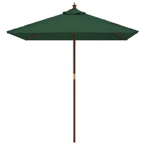 Haveparasol med træstang 198x198x231 cm grøn