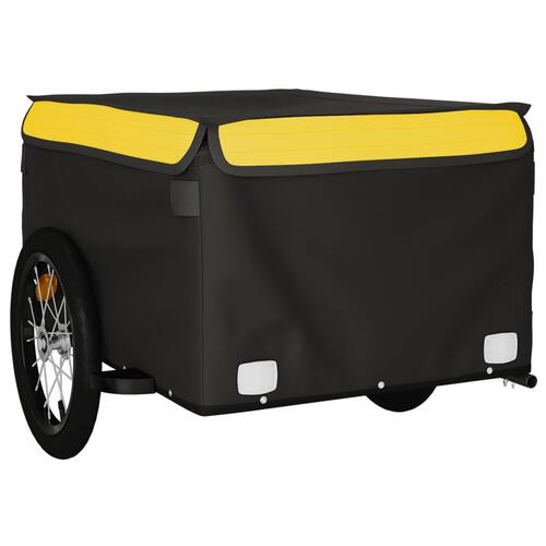 Cykelanhænger 45 kg jern sort og gul