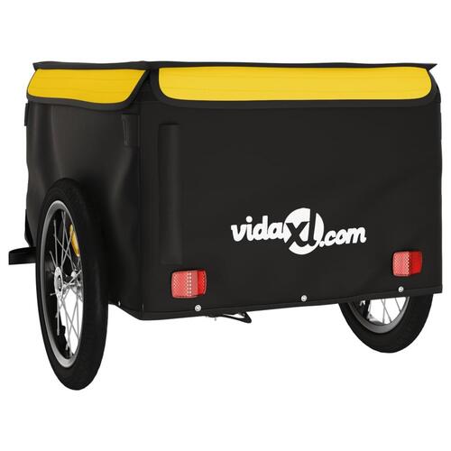 Cykelanhænger 45 kg jern sort og gul