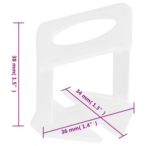 Nivelleringsklips til fliser - 2500 stk., 1,5 mm, transparent