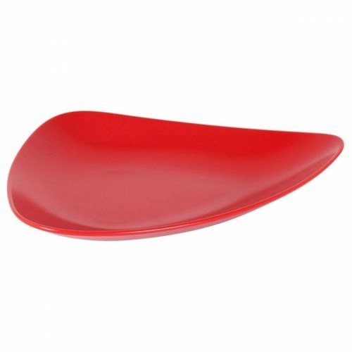 Inde flad middagstallerken - rød, 31 × 25 × 4 cm (sæt á 6)