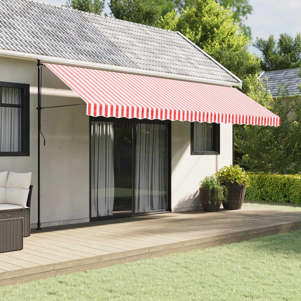 Volant til markisedug 5 m stribet rød og hvid