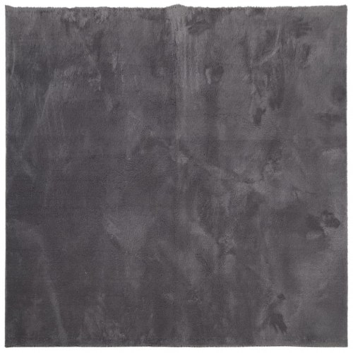 Gulvtæppe HUARTE 120×120 cm - kort luv, vaskbart, antracitgrå
