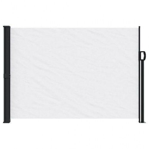 Sammenrullelig sidemarkise 140 × 500 cm - hvid privatlivsskærm