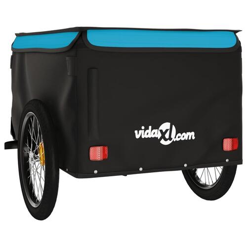 Cykelanhænger 45 kg jern sort og blå