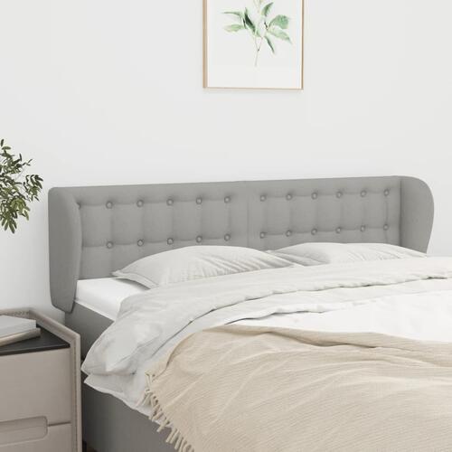 Sengegavl med kanter 147x23x78/88cm stof lysegrå