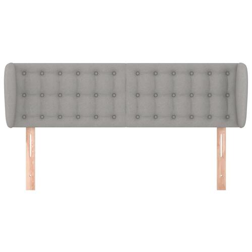Sengegavl med kanter 147x23x78/88cm stof lysegrå