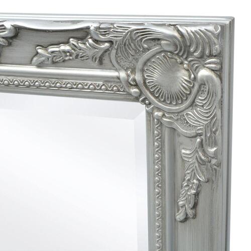 Vægspejl 140x50 cm barokstil sølvfarvet