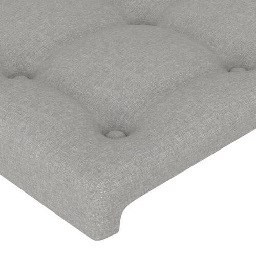 Sengegavl med kanter 147x23x78/88cm stof lysegrå