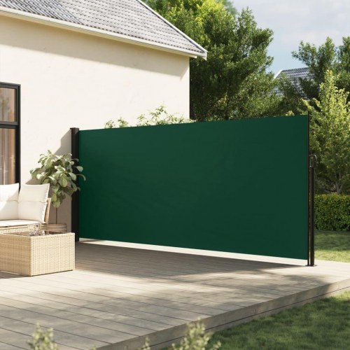 Sammenrullelig sidemarkise 160×600 cm - mørkegrøn privatlivsskærm