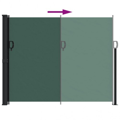 Sammenrullelig sidemarkise 160×600 cm - mørkegrøn privatlivsskærm
