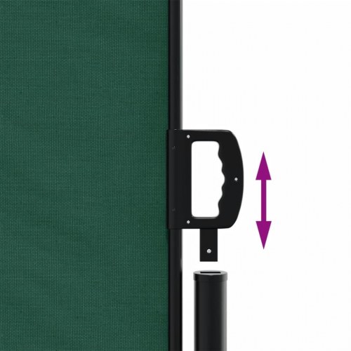 Sammenrullelig sidemarkise 160×600 cm - mørkegrøn privatlivsskærm