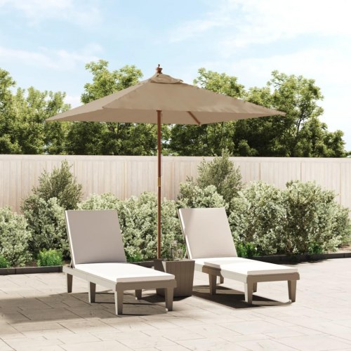 Haveparasol med træstang 198 x 198 x 231 cm - gråbrun