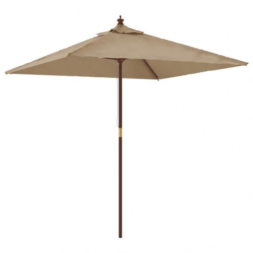 Haveparasol med træstang 198 x 198 x 231 cm - gråbrun
