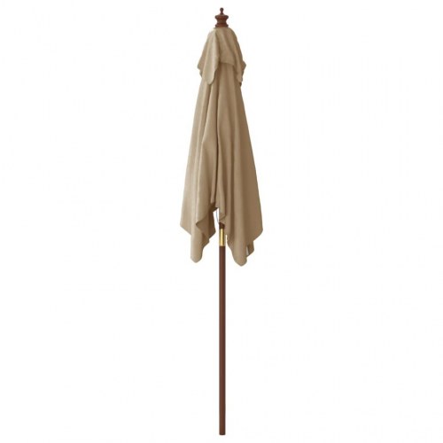 Haveparasol med træstang 198 x 198 x 231 cm - gråbrun