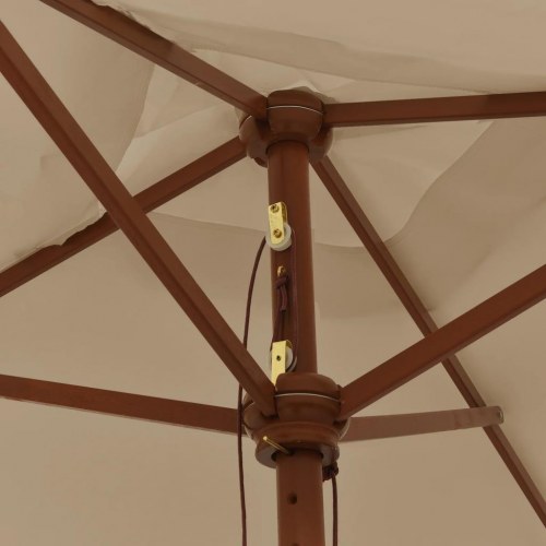Haveparasol med træstang 198 x 198 x 231 cm - gråbrun