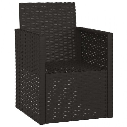 Havestol med hynde i polyrattan - sort