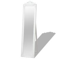 Fritstående spejl 160x40 cm barokstil hvid
