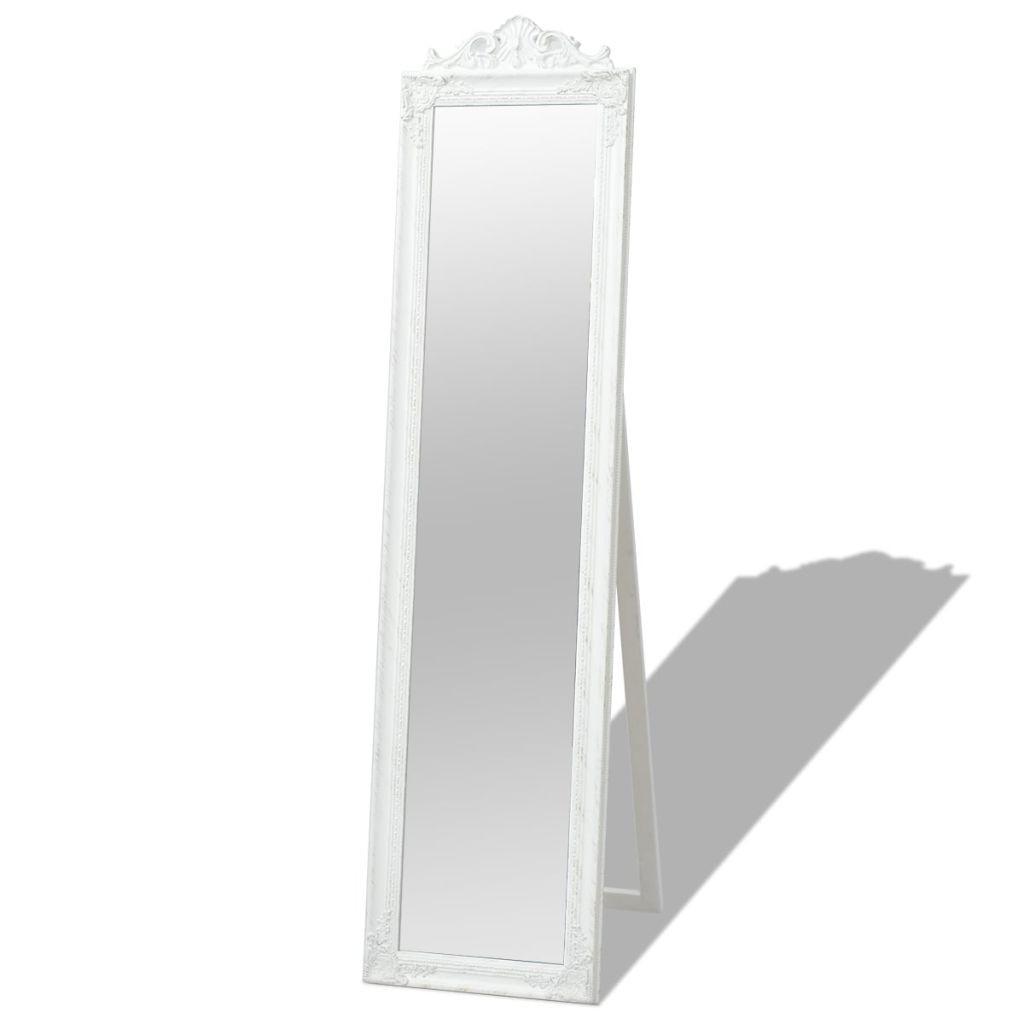 Billede af Fritstående spejl 160x40 cm barokstil hvid