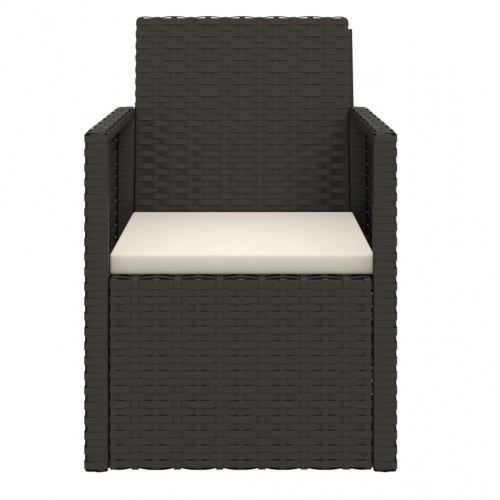 Havestol med hynde i polyrattan - sort