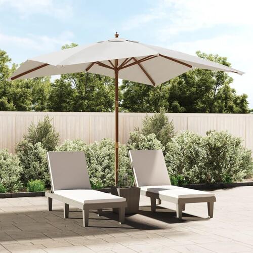 Haveparasol med træstang 300x300x273 cm sandfarvet
