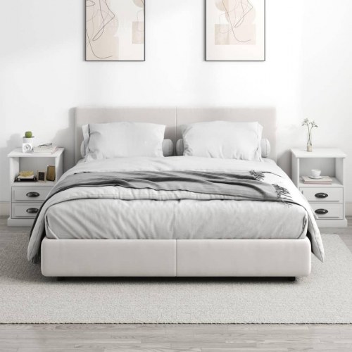 Sengeborde 2 stk. 43x36x60 cm hvid